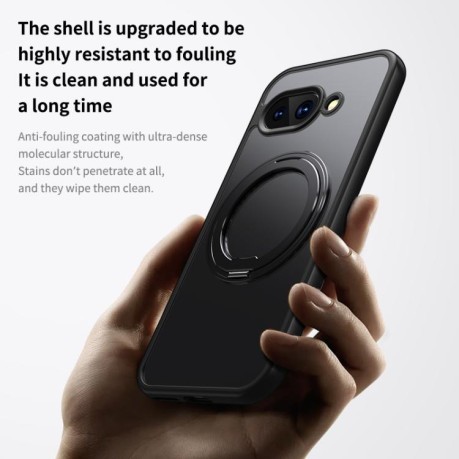 Ударозахисний чохол Frosted 360 Degree MagSafe Magnetic Holder Google Pixel 9a - сріблястий