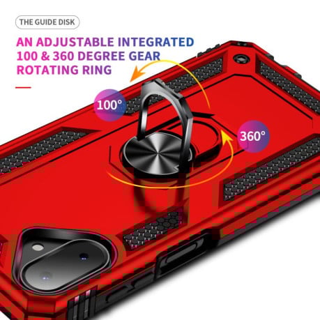 Чехол HMC с поворотным 360 держателем на Samsung Galaxy A07 4G - красный