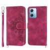 Чехол-книжка Skin-feel Flowers Embossed для Xiaomi Redmi Note 12 4G - винно-красный