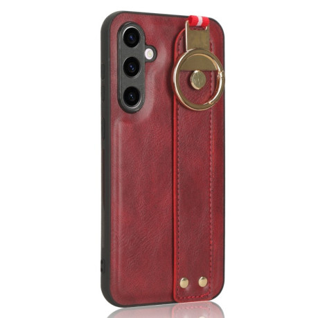 Противоударный чехол Wristband Leather Back для Samsung Galaxy S23 FE 5G - красный