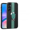 Чехол Magnetic Litchi Leather Back Phone Case with Holder для Samsung Galaxy A05s 5G - зеленый