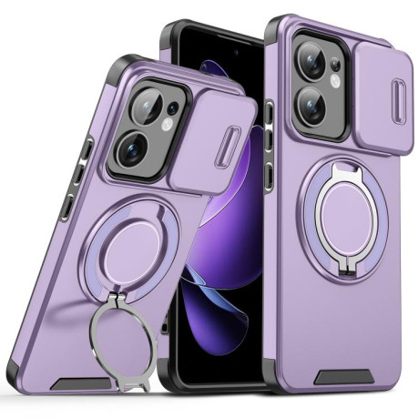 Протиударний чохол Sliding Camshield Ring Holder для OPPO Reno13 F/Reno13 FS- фіолетовий