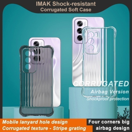 Противоударный чехол IMAK Corrugated Texture Airbag TPU на OPPO Reno 12 Pro Global 5G - черный