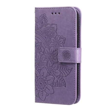Чехол-книжка 7-petal Flowers Embossing для Samsung Galaxy A03/A04E - фиолетовый