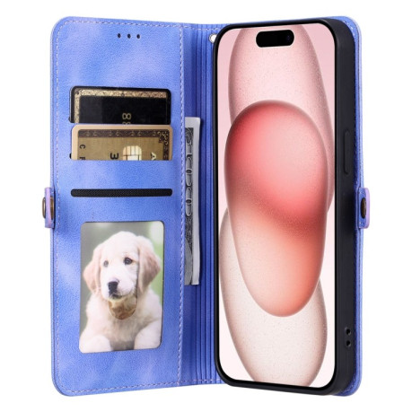 Чехол-книжка Totem Embossed Magnetic Leather для iPhone 16 Pro Max - фиолетовый