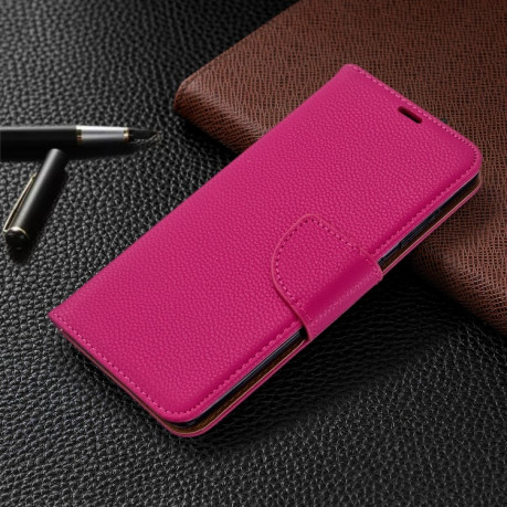 Чохол-книжка Litchi Texture Pure Color на Samsung Galaxy S20- пурпурно-червоний
