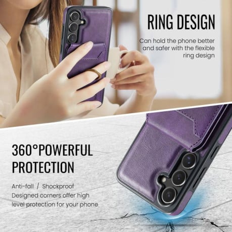 Чохол MAGKING K1 з MagSafe і кишенькою на карт + RFID на Samsung Galaxy S25 FE 5G - фіолетовий