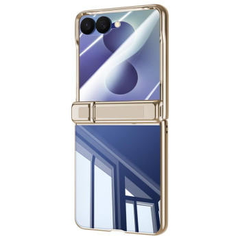 Прозорий чохол Electroplating Transparent Hinge Holder з гальванікою та захистом петлі на Samsung Galaxy Flip8 5G — золотий