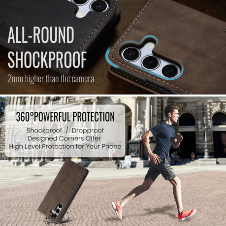 Чохол-книжка CaseMe-013 Multifunctional  для Samsung Galaxy S25+ 5G - кавовий