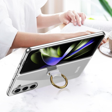 Противоударный чехол GKK Electroplating with Ring для Samsung Galaxy Fold 5 - зелёный