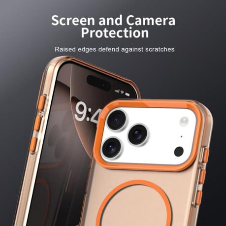 Чехол Candy Fine Circle с Magsafe гибрид на iPhone 17 Pro Max - оранжевый