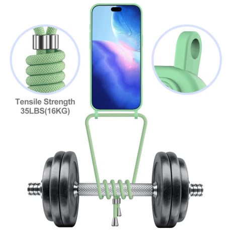 Силиконовый чехол Integrated Card Bag Solid Color Liquid Silicone на iPhone 17 Pro Max - зеленый