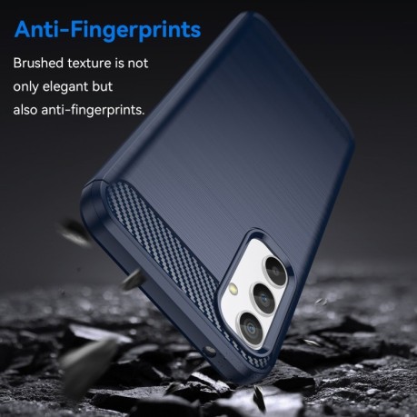 Протиударний чохол Brushed Texture Carbon Fiber на Samsung Galaxy A34 5G - синій