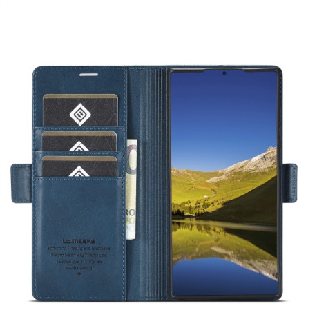 Чехол-книжка LC.IMEEKE Skin-friendly для Samsung Galaxy S22 Ultra - синий