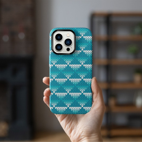 Чехол Textile Texture Matte Ultra-thin для iPhone 15 Pro Max - голубой