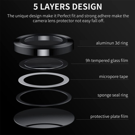 Защитное стекло на камеру ENKAY Aluminium для Samsung Galaxy Flip 5 - разноцветное