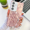 Протиударний чохол Plating Glitter Texture Chain  для Samsung Galaxy S25 5G - Pink Wrinkles
