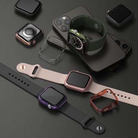Протиударні накладки Ringke Slim 2x set для Apple Watch 6/5/4 40mm - прозора та рожева