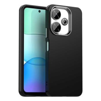 Противоударный чехол  Colorful Acrylic Series с цветной силиконовой боковиной на Xiaomi Poco M6 4G - черный