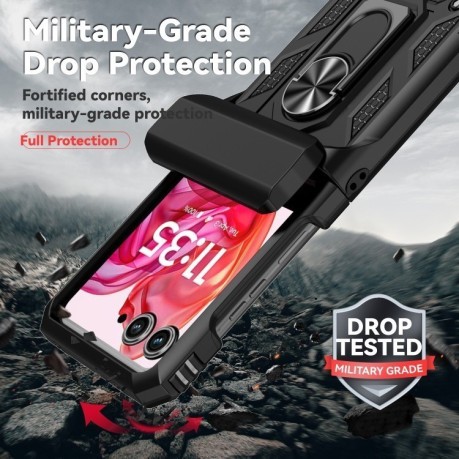 Противоударный чехол Sliding Camshield для Motorola razr 50 - черный