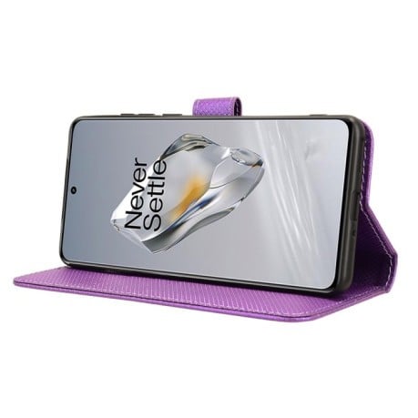 Чехол-книжка Diamond Texture для OnePlus 12R / Ace 3 5G - фиолетовый