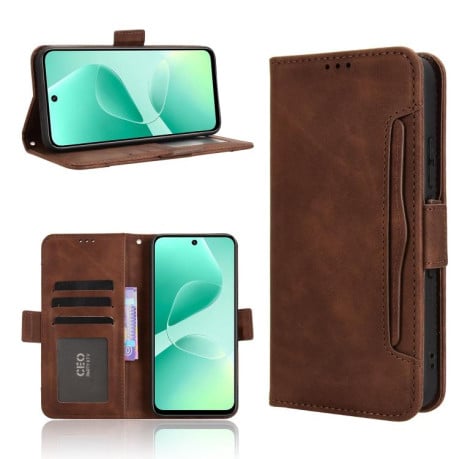 Чохол-книжка Skin Feel з м'якою фактурою Calf на Infinix Hot 60i 4G / Hot 60 5G - коричневий