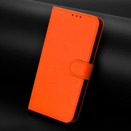 Чехол-книжка с мягким покрытием (Skin Feel) со шнурком на Xiaomi Poco M7 4G 169mm - оранжевый