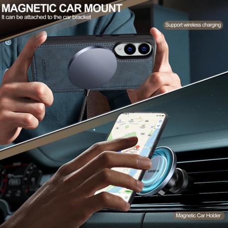 Чохол LC.IMEEKE Magsafe для Samsung Galaxy S25 Edge 5G - синій