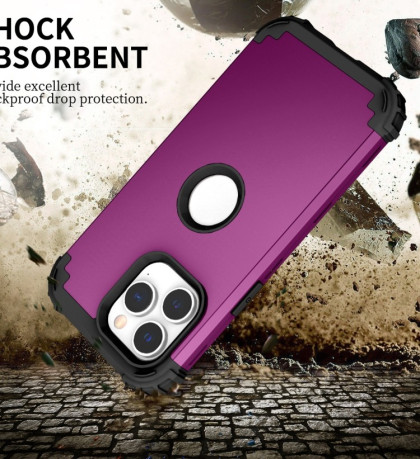 Противоударный Чехол Dropproof 3 in 1 Silicone sleeve для  iPhone 14 Pro - фиолетовый