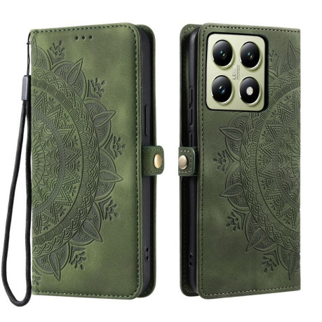 Чохол-книжка Totem Embossed Magnetic Leather для Xiaomi 14T Pro - зелений