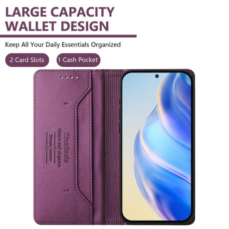 Чехол-книжка RC01 Dual-Folded Magnetic Suction RFID Leather на Motorola Edge 5G 2025 / Edge 60 Fusion - фиолетовый