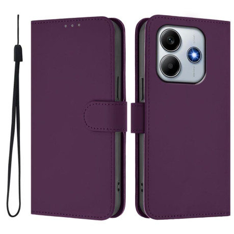 Чехол-книжка Skin Feel Solid Color Leather для Xiaomi Poco M7 Pro 5G - фиолетовый