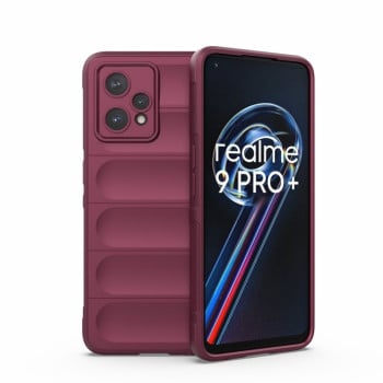 Силиконовый чехол Magic Flannel для Realme 9 Pro Plus/ Realme 9 4G - винно-красный