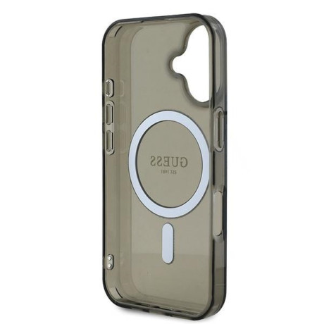 Оригінальний чохол Guess IML Glitter Circle MagSafe для iPhone 16 - black