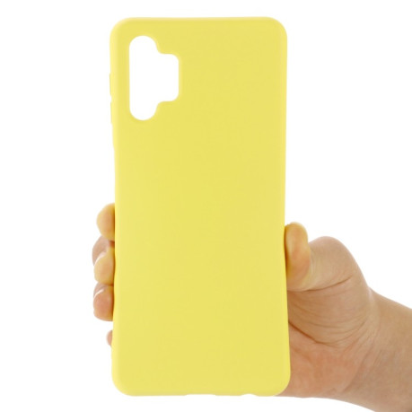 Силиконовый чехол Solid Color Liquid Silicone на Samsung Galaxy A32 4G- желтый
