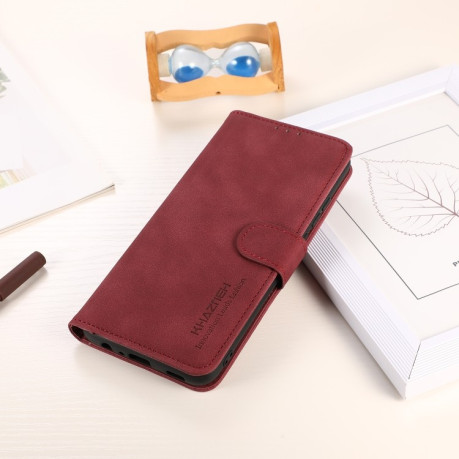 Чехол-книжка KHAZNEH Matte Texture для Samsung Galaxy S25 Ultra 5G - красный
