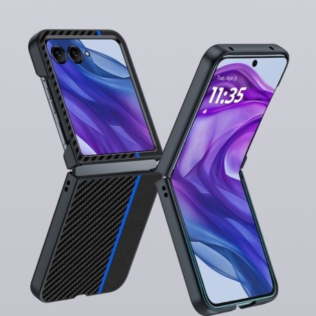 Протиударний чохол Carbon Fiber Texture Printing для Motorola Razr 50 Ultra - золотий