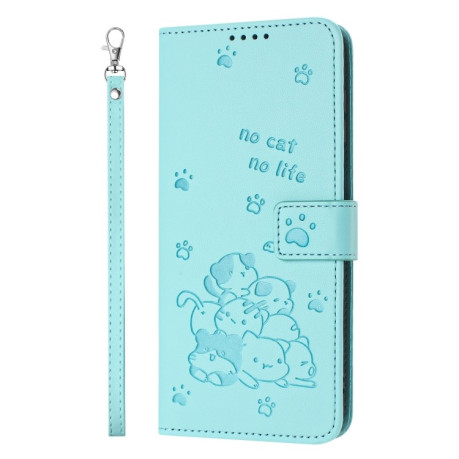 Чехол-книжка Diamond Embossed Skin Feel для Xiaomi 14T Pro 5G - зеленый