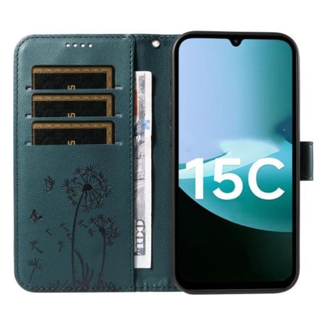 Чехол-книжка Dandelion Embossed Pattern Flip Leather на Xiaomi Redmi 15C 5G / 4G EU 173mm - синий