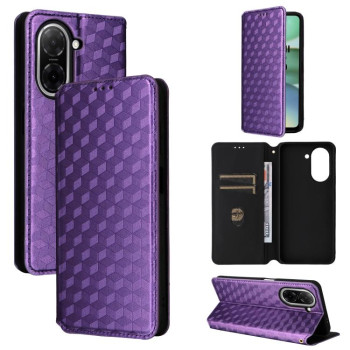 Чехол-книжка Cubic Grid Texture Flip Leather для Xiaomi Redmi A5 4G 173.3mm - фиолетовый