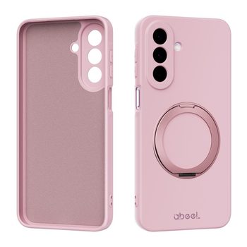 Чехол ABEEL с жидкосиликоновым покрытием и подставкой на Samsung Galaxy A27 5G — розовый