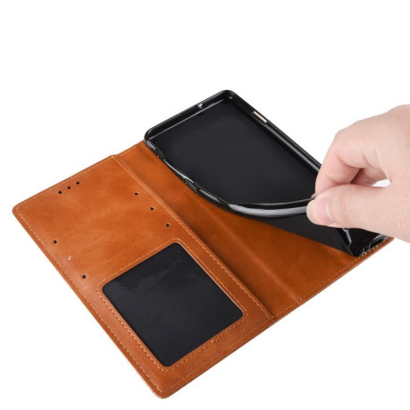 Кожаный чехол-книжка Magnetic Buckle Retro Texture на Samsung Galaxy S10+/G975-черный