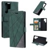 Чехол-книжка Skin Feel Splicing на Samsung Galaxy S24 Ultra 5G - зеленый