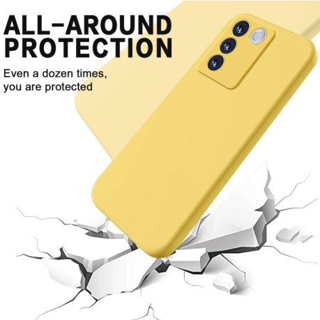 Силиконовый чехол Solid Color Liquid Silicone на Vivo V27e / S16e - желтый