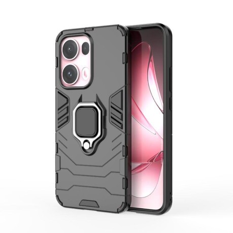 Противоударный чехол Magnetic Ring Holder на OPPO Reno13 Pro 5G Global - черный