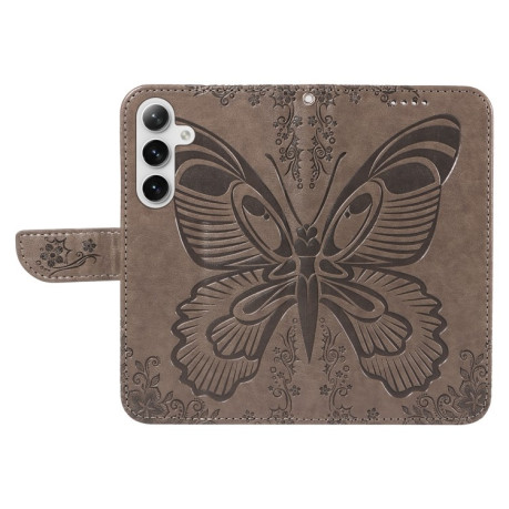 Чохол-книжка Swallowtail Butterfly Embossed Leather для Samsung Galaxy S25+ / S24+ 5G - сірий