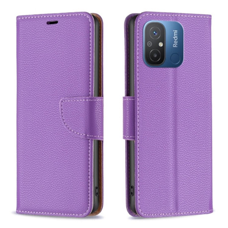 Чехол-книжка Litchi Texture Pure Color на Xiaomi Redmi Poco C55/Redmi 12C/11A- фиолетовый