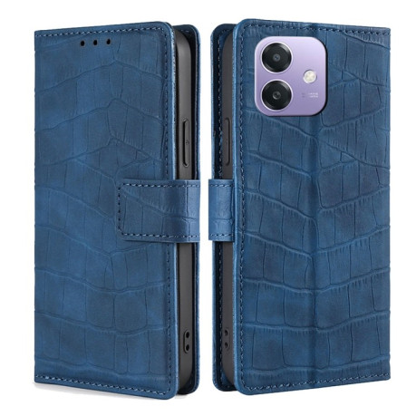 Чехол-книжка Skin Feel Crocodile Texture для OPPO A3/A3x/A40m - синий