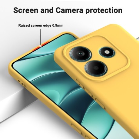 Силіконовий чохол Solid Color Liquid Silicone на Xiaomi Redmi Note 14 5G - жовтий