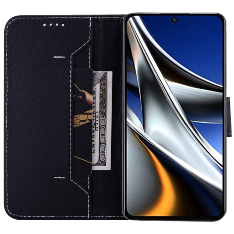 Чехол-книжка Litchi RFID Leather для Xiaomi 12 Pro - черный